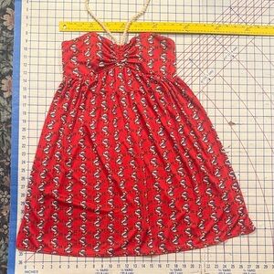 Betsey Johnson New York Red Nautical Print vintage ahoy ahoy rope halter M